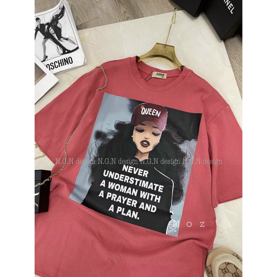 ÁO THUN QUEEN, ÁO PHÔNG TAY LỠ UNISEX FORM RỘNG ZADOLA FASHION