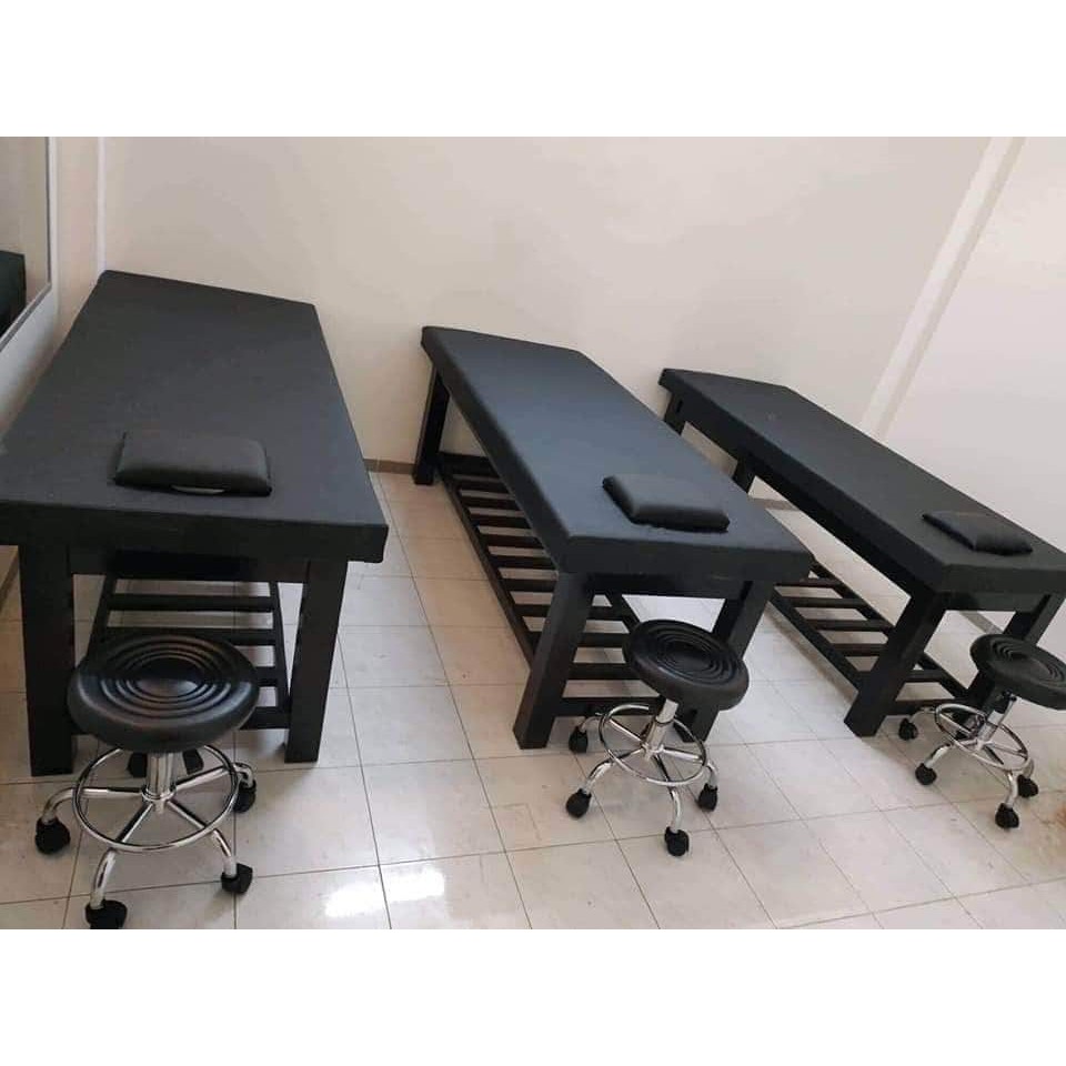 Giường gỗ spa, giường massage chân gỗ thịt kích thước 180 x 70 x 70 cm cho spa, thẩm mỹ viện có đặt các mẫu riêng