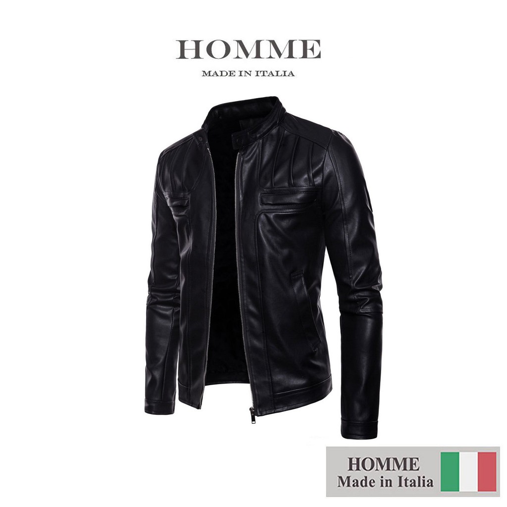 Áo khoác da Homme La Rousse - Men's Synthetic Leather Jacket