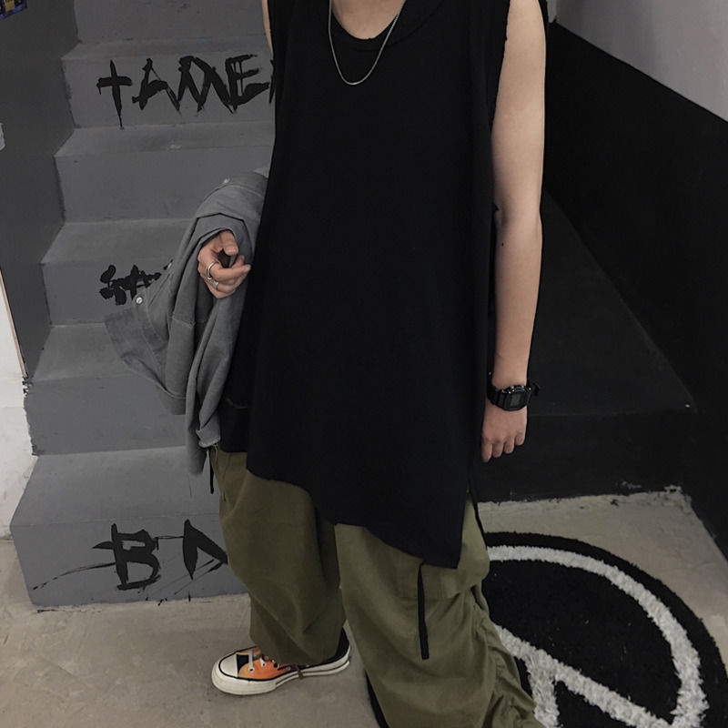 Áo Thun Không Tay Dáng Rộng Phong Cách Hip Hop Thời Trang Harajuku 16540 Dành Cho Nam Và Nữ