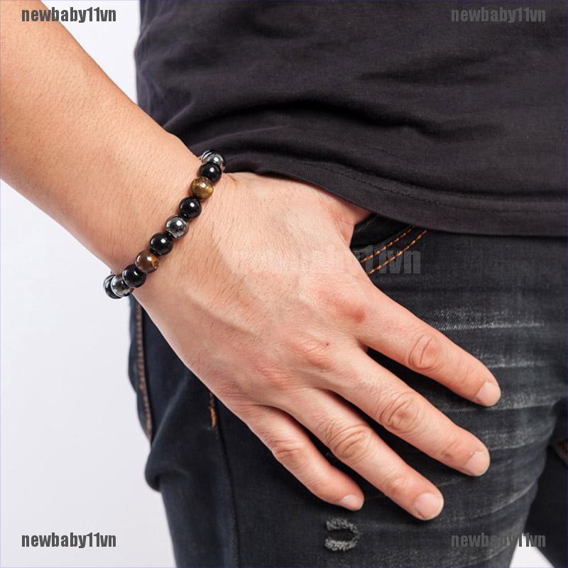 Vòng Tay Chuỗi Hạt Đá Hematite Nam Châm Chăm Sóc Sức Khỏe Cho Nam