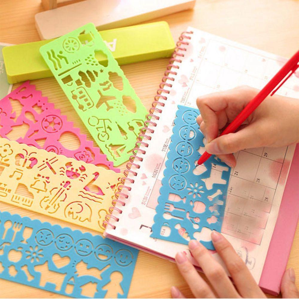 BEBETTERM Set 4 Thước Hình Học Vẽ Hình Động Vật Mới Cho Bé