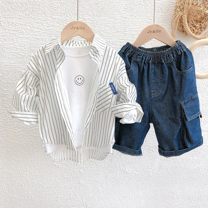 Áo Sơ Mi Dài Tay Họa Tiết Kẻ Sọc Mẫu Mới Thời Trang Xuân Hè Năm 2021 Cho Bé Trai