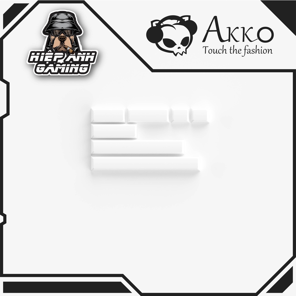 AKKO Keycap Set – Black on White BoW  | Hàng chính hãng Akko Việt Nam