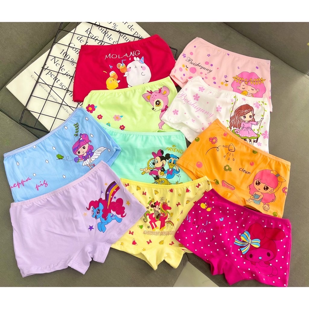 [10-42kg] Set 6 quần chip đùi cho bé gái thun cotton Jennie kids J502
