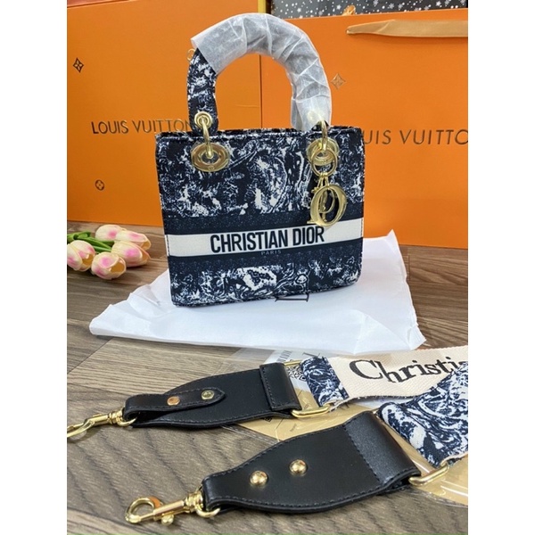 Túi D"ior Lady Hoạ Tiết