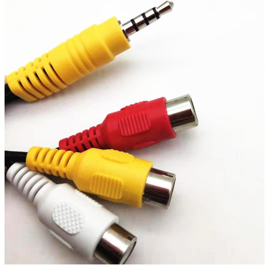 Dây cáp chuyển đầu Jack 3.5 đực ra 3 đầu RCA cái hoa sen