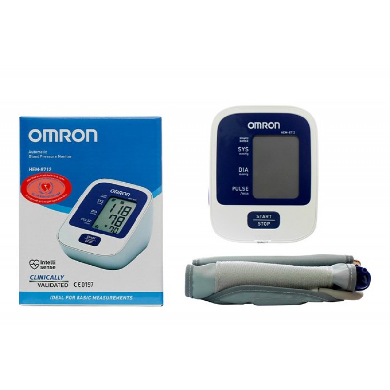 Máy đo huyết áp Omron HEM-8712 & Máy thử đường huyết Sinocare Safe-Accu