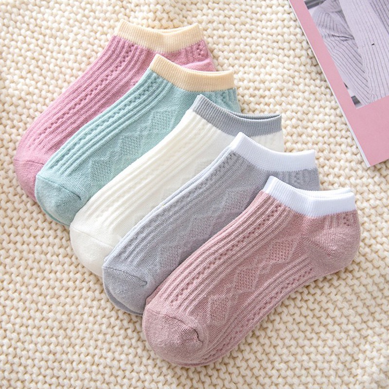Tất nữ cổ ngắn cute gân trơn, vớ nam nữ cao cổ ngắn phong cách Vintage hàn quốc giống nike chống hôi chân TN05