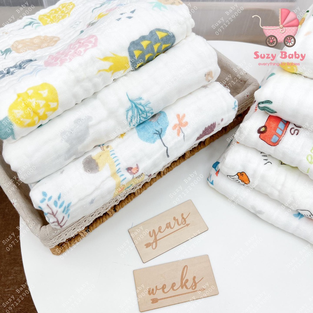 KHĂN TẮM XÔ NHĂN 4 LỚP MẪU MỚI, Suzy baby
