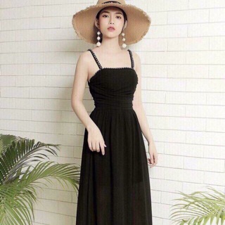 Đầm maxi 2 dây xẻ tà cực hot ạ. Hàng thiết kế. Có video ảnh thật