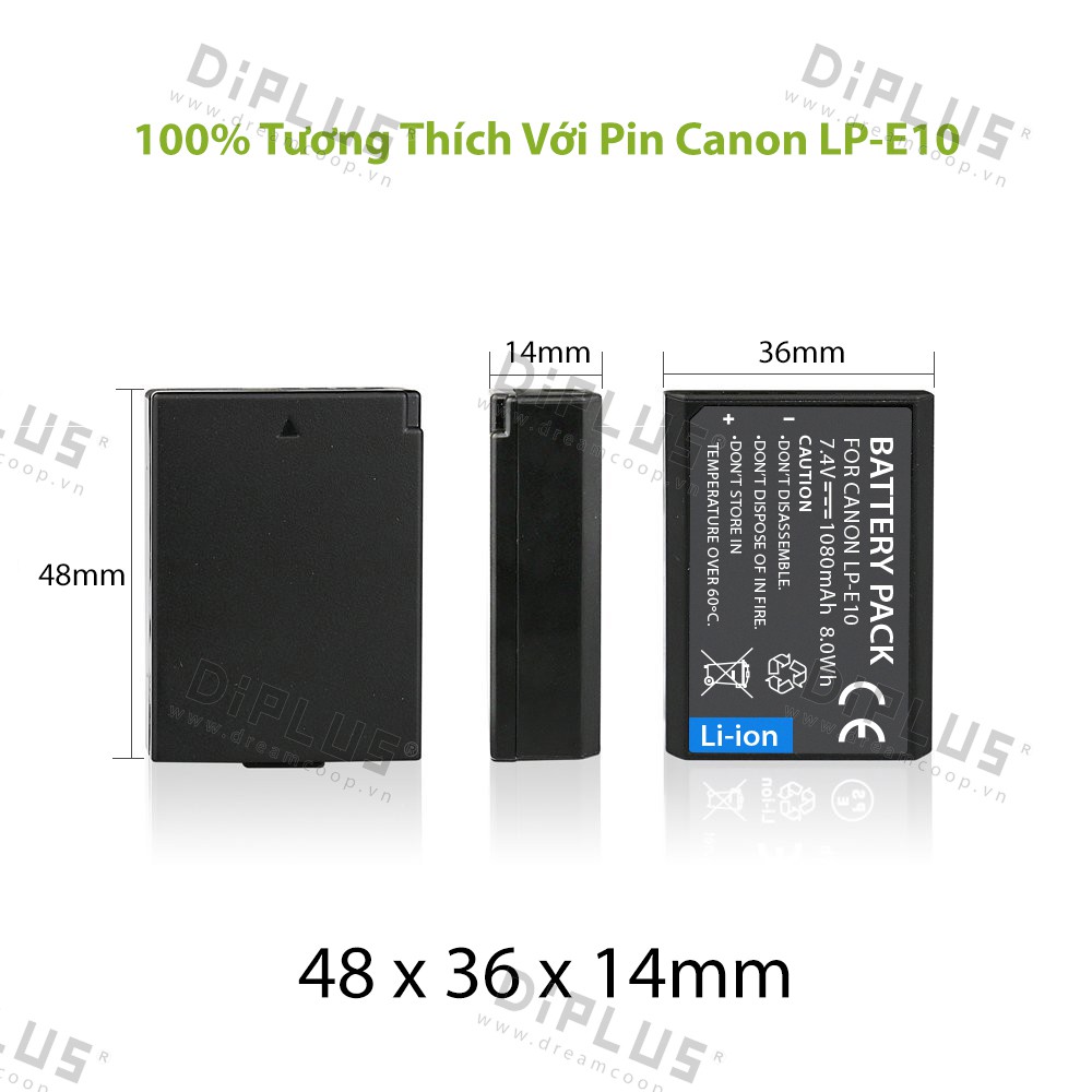 Pin máy ảnh Canon LP-E10 pin máy ảnh Canon EOS Rebel T3 T5 T6 Kiss X50 X70 1100D 1200D 1300D Camera battery LP-E10 LPE10