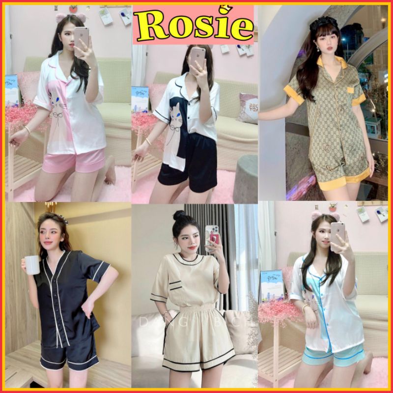 Bộ ngủ Pijama đùi lụa LATIN/SATIN siêu mềm mịn &lt; 58kg