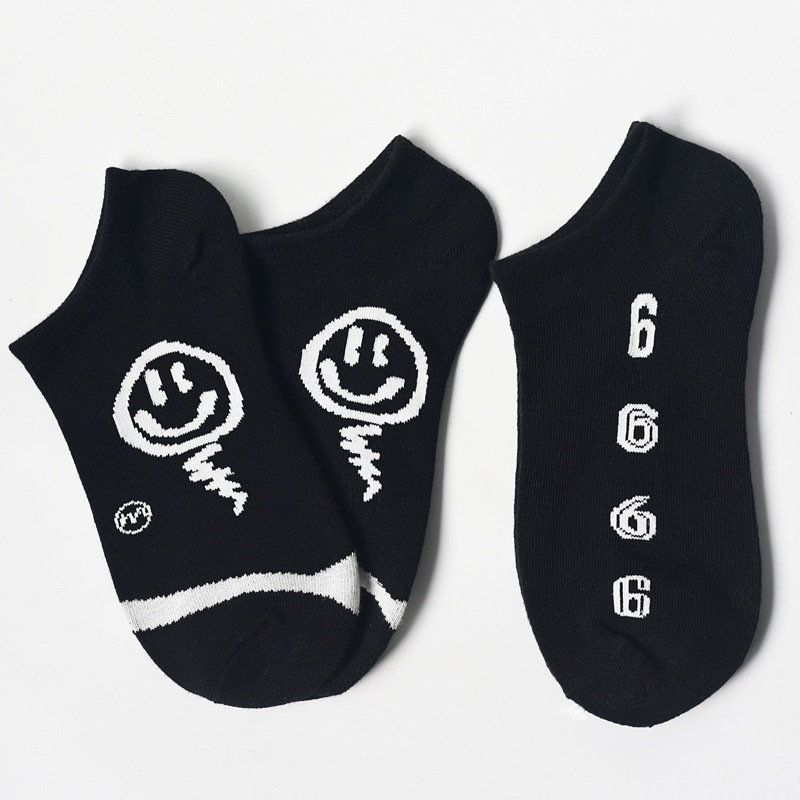 Vớ WAFNHA D557 màu đen in họa tiết tùy chọn dễ phối đồ thời trang đơn giản dành cho nam