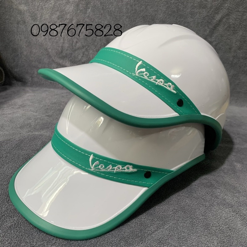 Nón bảo hiểm kết đai da vespa phủ bóng/nhám nhiều màu Nam /Nữ
