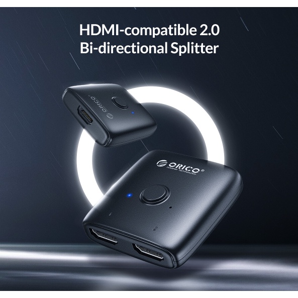 Bộ chia tương thích ORICO HDMI chuyển đổi KVM hai chiều 1 ra 2 , 2 vào 1 ORICO HS2-A1 - Hàng chính hãng