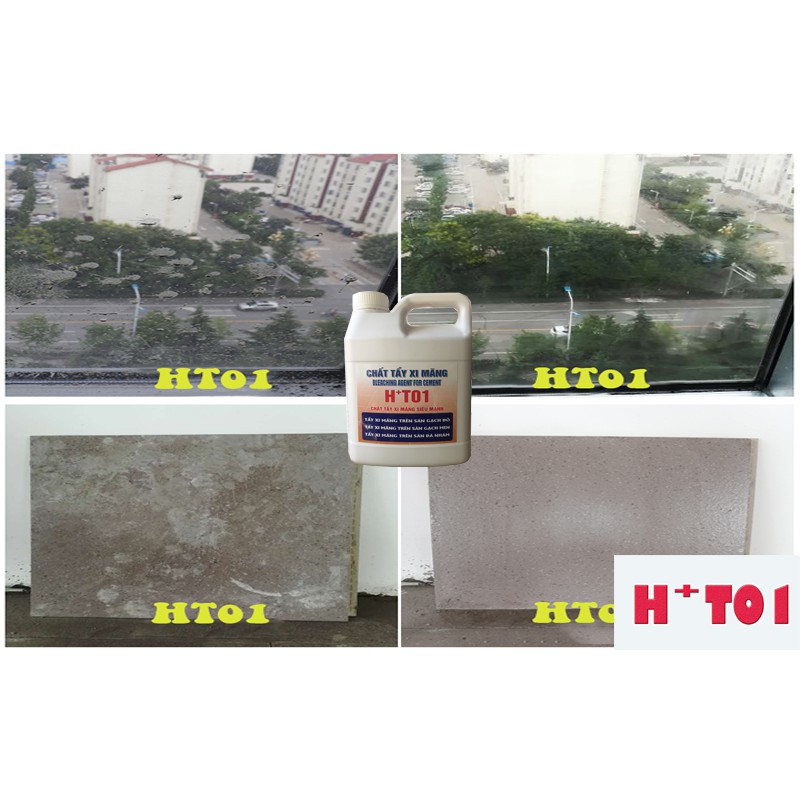 Nước tẩy xi măng HT01 - 1.8lit trên nhiều chất liệu (tẩy sàn cũ bẩn, rong rêu, tẩy ron gạch)