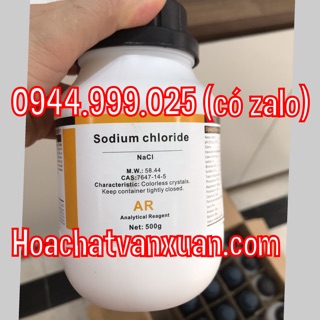 Hóa chất sodium chloride xilong, JHD muối natri clorua NaCl 99.5% CAS 7647-14-5 lọ 500g