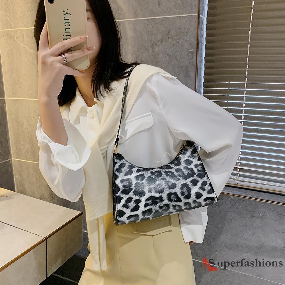 【Hot Sale】Vintage Women Animal Pattern Handbag Hobos PU Leather Shoulder Underarm Bag