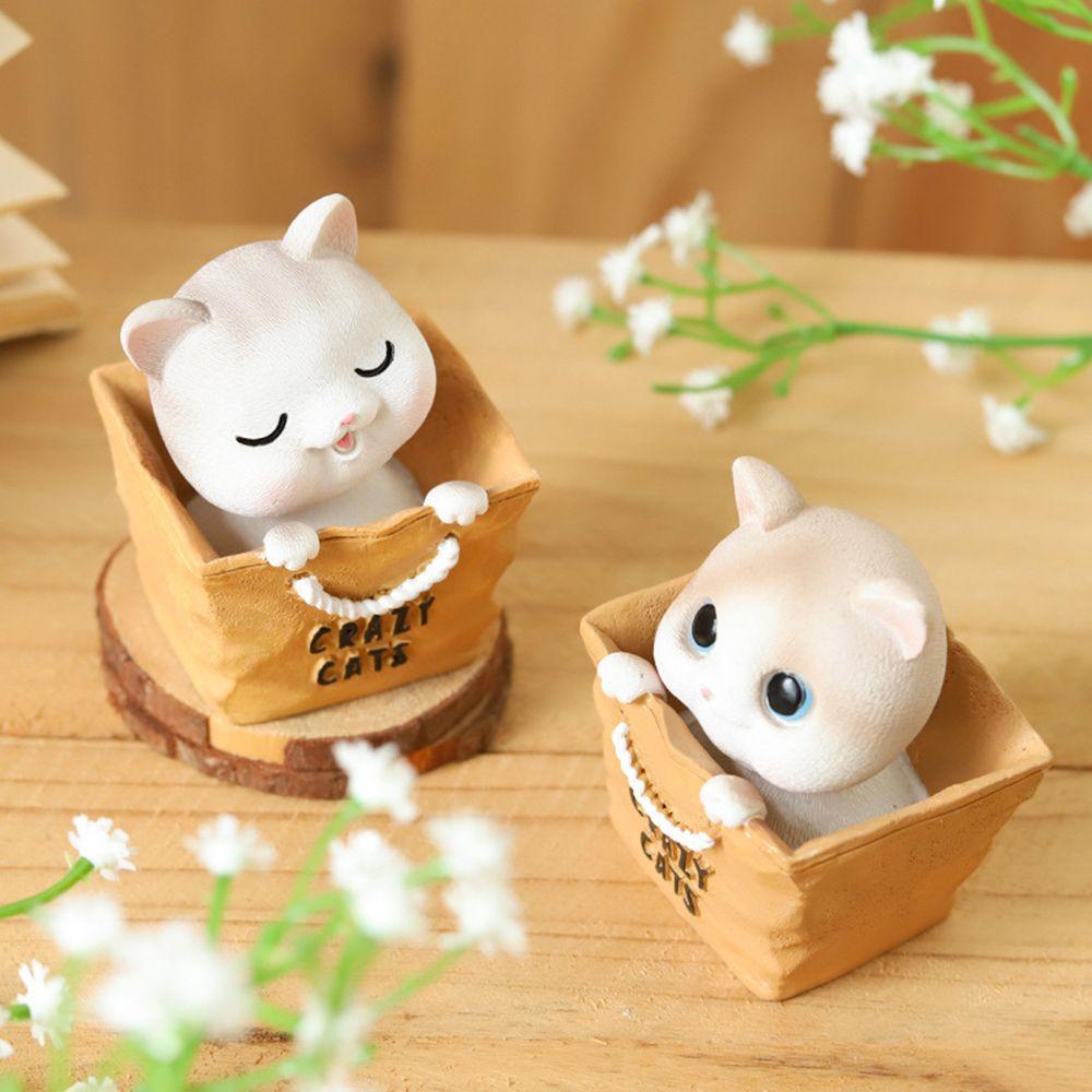 Mô Hình Chú Mèo Lắc Đầu Bằng Nhựa Resin Trang Trí Nhà Cửa / Xe Hơi