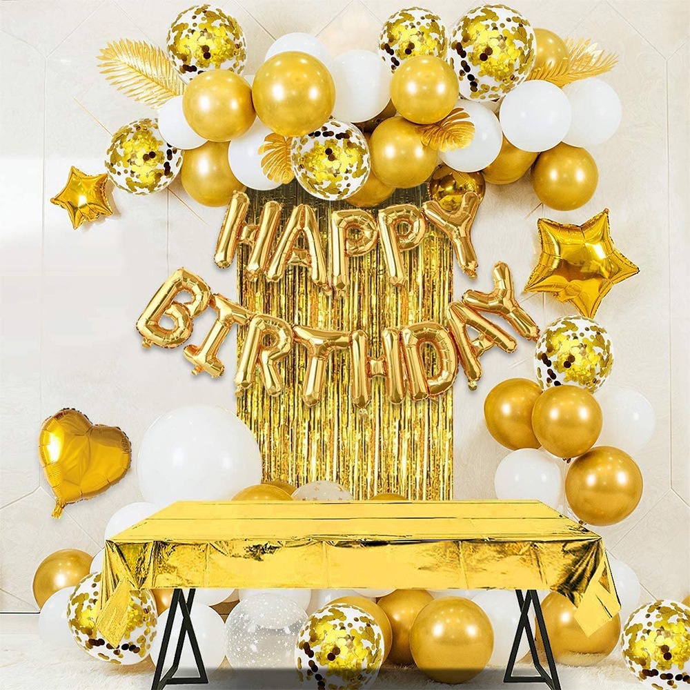 Set 25 Bong Bóng Tráng Nhôm 16Inch Hình Chữ Happy Birthday Trang Trí Tiệc