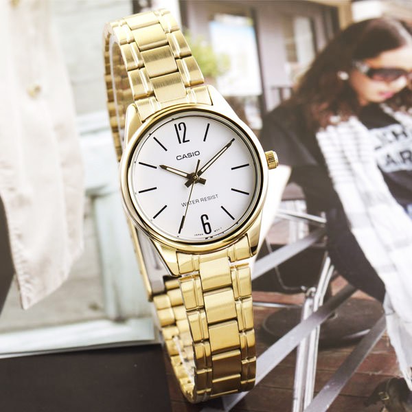 Đồng hồ nữ dây kim loại Casio Standard chính hãng Anh Khuê LTP-V005G-7BUDF