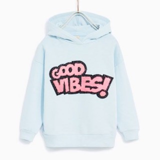 Hoodie Zara kid Good Vibes