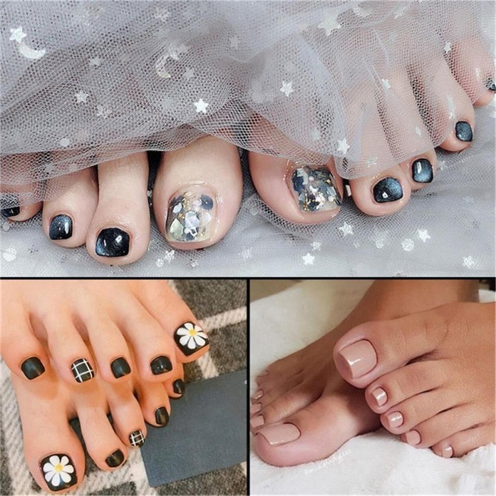 [Hàng mới về] Set 500 móng chân giả dáng ngắn làm đẹp cho phái nữ DIY