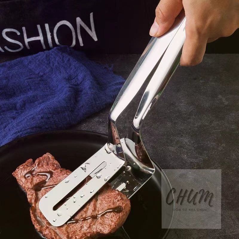 Dụng Cụ Kẹp Gắp Thức Ăn Nóng Và Lật Đồ Chiên Rán Đa Năng Chất Liệu Inox ( XẺNG GẮP ) G5