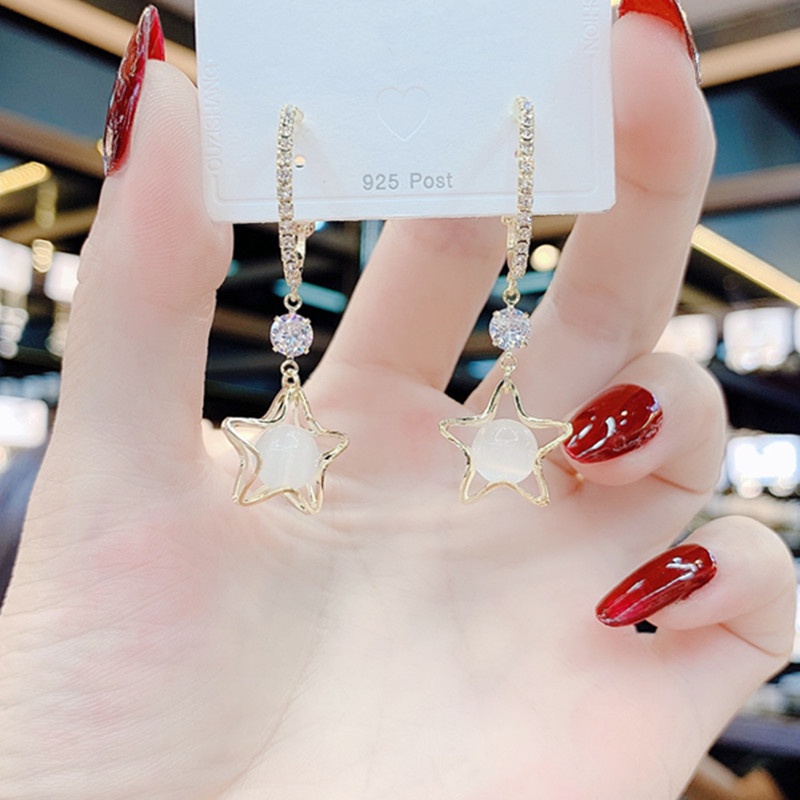 Bông tai nữ, Khuyên tai dáng dài phong cách thời trang Hàn Quốc nữ tính - B44