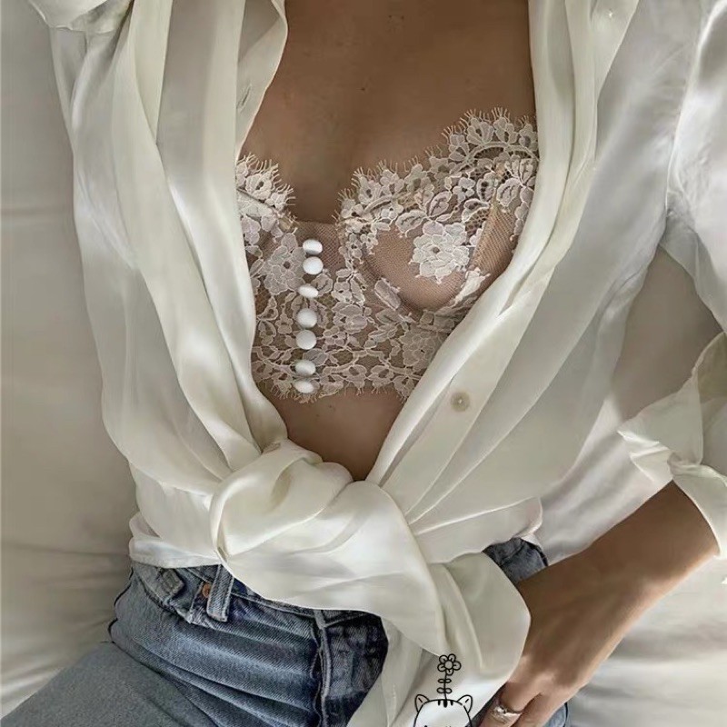 [SẴN-Có vid+ảnh thật]Áo croptop/bra ren cúp ngực gợi cảm màu trắng/đen/xanh phiên bản mới 2021 | BigBuy360 - bigbuy360.vn