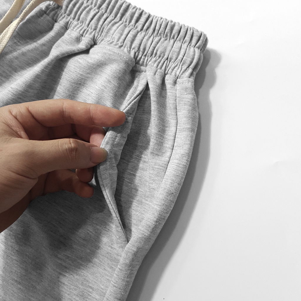 Quần Short Nỉ Unisex GOZANO ESSENTIALS Nam Nữ Trơn Chất Liệu Mềm Cao Cấp