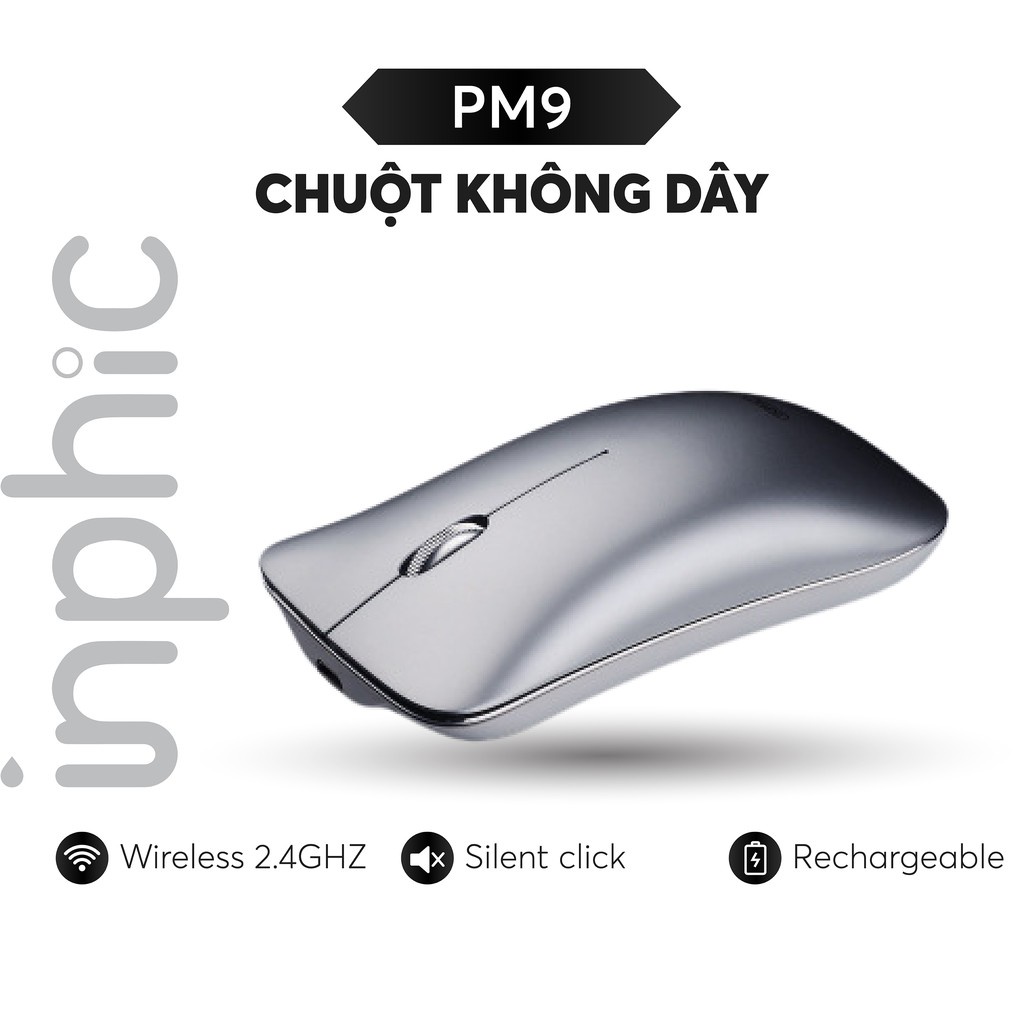 Chuột Không Dây INPHIC PM9 Có Thể Sạc Lại Dùng Cho Máy Tính Xách Tay Macbook PC