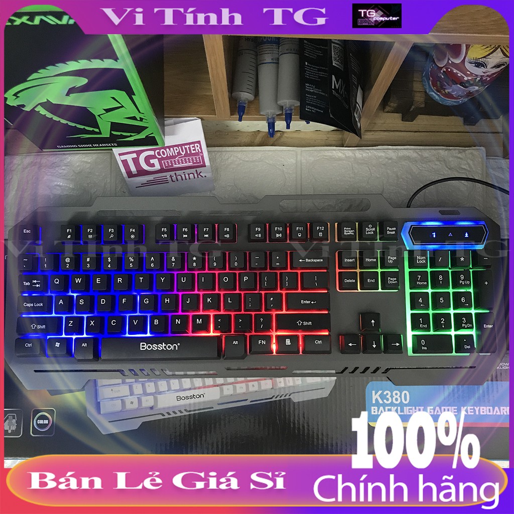 Bàn phím Giả Cơ có đèn led đa màu chính hãng - Có đế gắn smartphone Cực xịn