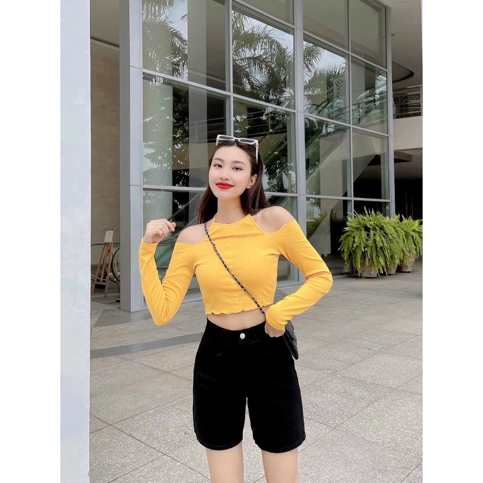 Quần Short Jean Ngố QJ02 ❤️ Quần Short Jean Ngố Nữ Ống Rộng Lưng Cao Phong Cách Ulzzang Hàn Quốc