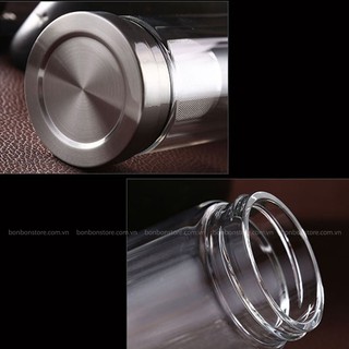 (LT13) BÌNH THỦY TINH HAI ĐẦU INOX 300ml