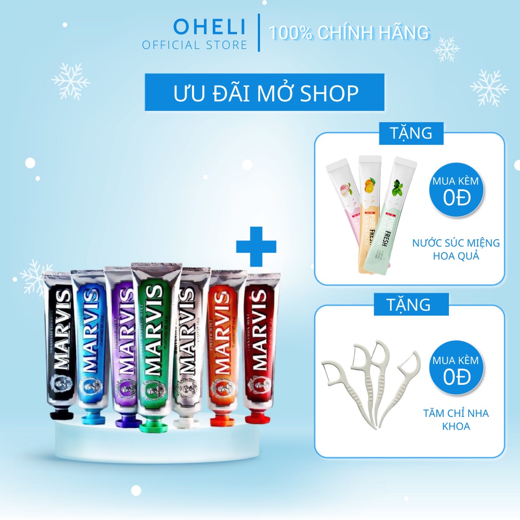 Kem Đánh Răng Marvis cao cấp của Ý giúp sáng răng sạch mảng bám với 7 mùi hương cực kì lôi cuốn 85ml