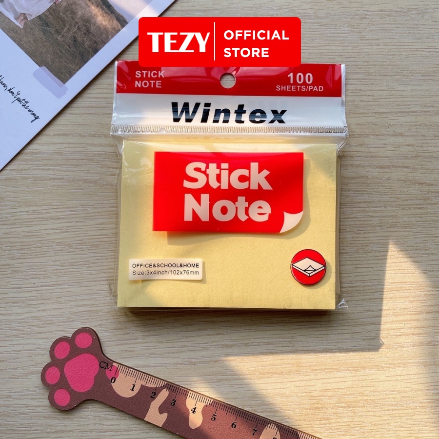 Giấy nhớ giấy note 3x4 WINTEX Stick Note vàng Tệp 100 Tờ