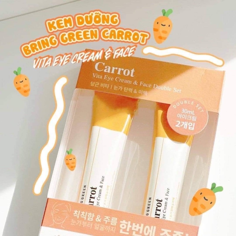 Kem Dưỡng Mặt Và Vùng Mắt Làm Sáng Ngăn Ngừa Lão Hóa Bring Green Carrot Vita Eye Cream & Face