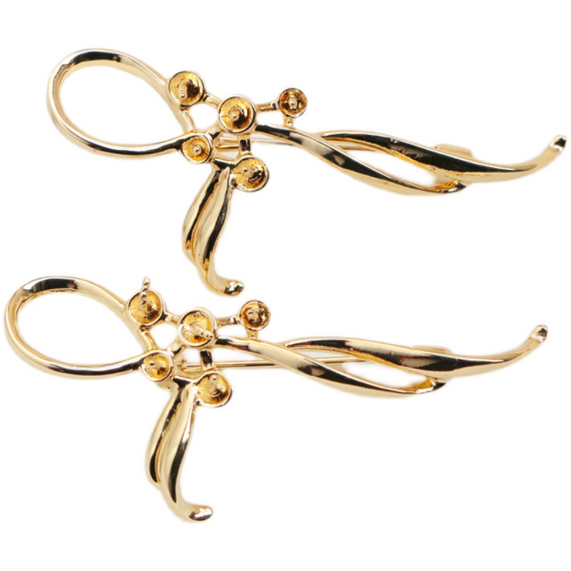 Ghim Cài Áo/ Vòng Tay Thủ Công Bằng Đồng 14k Màu Vàng Kim diy Có Chốt Cài Đơn Giản