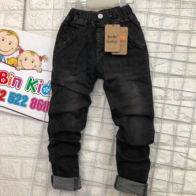 Combo 2 Quần jean cho bé SB đen trơn sz đại 25-35kg được chọn sz