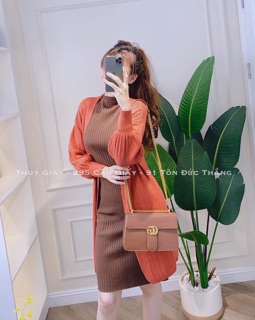 Áo khoác len lông thỏ dáng dài