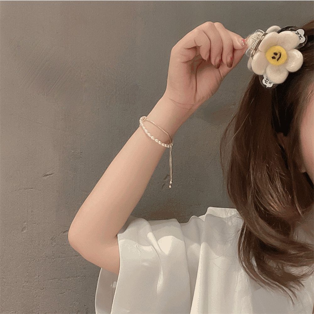 Kẹp tóc hình bông hoa mặt cười độc đáo phong cách Hàn Quốc thanh lịch cho nữ