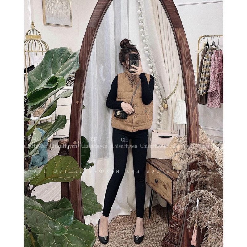 Áo gile phao nhung tăm hàng chuẩn QCl1