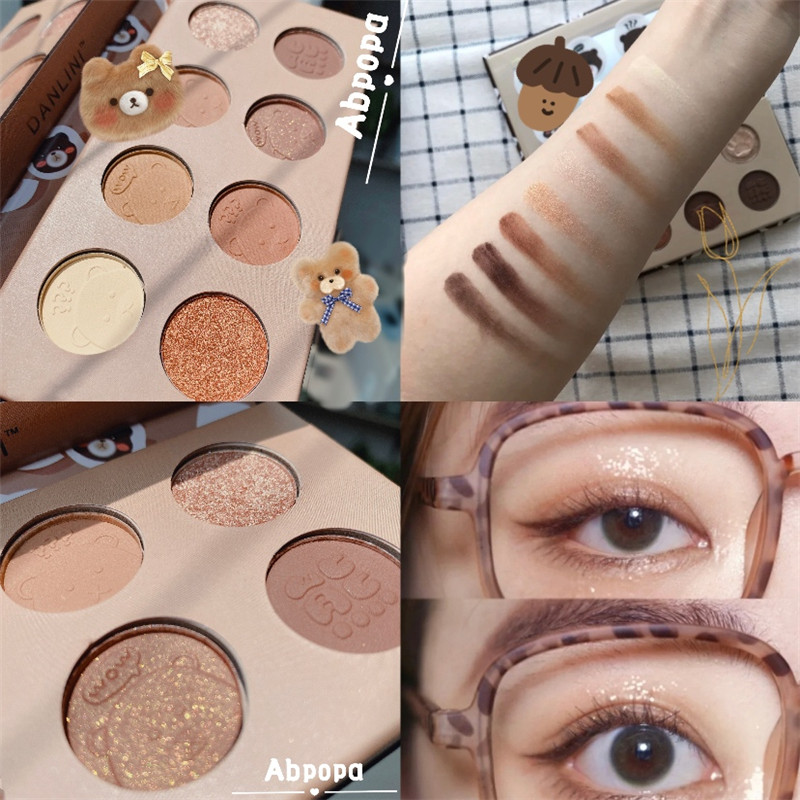 [Hàng mới về] Bảng Phấn Mắt 8 Màu Lì Và Màu Nhũ Chống Nước Hiệu Danlini