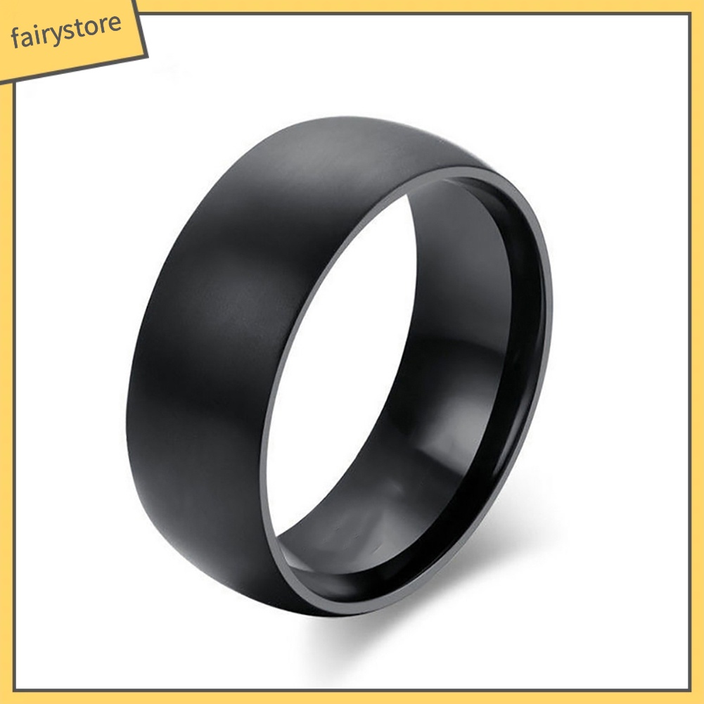 Nhẫn Thép Titan 8mm Màu Trơn Cá Tính Cho Nam