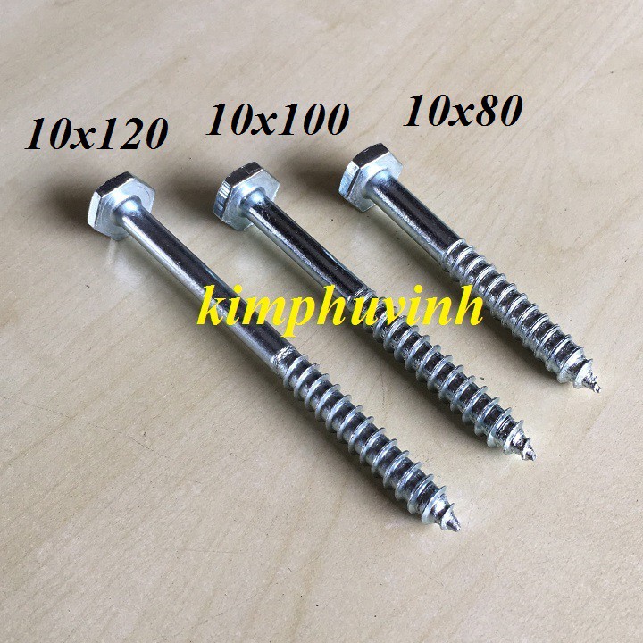 05 Con - VÍT GIÁC 10mm - VÍT PHONG 10li - VÍT GỖ LỤC GIÁC 10li