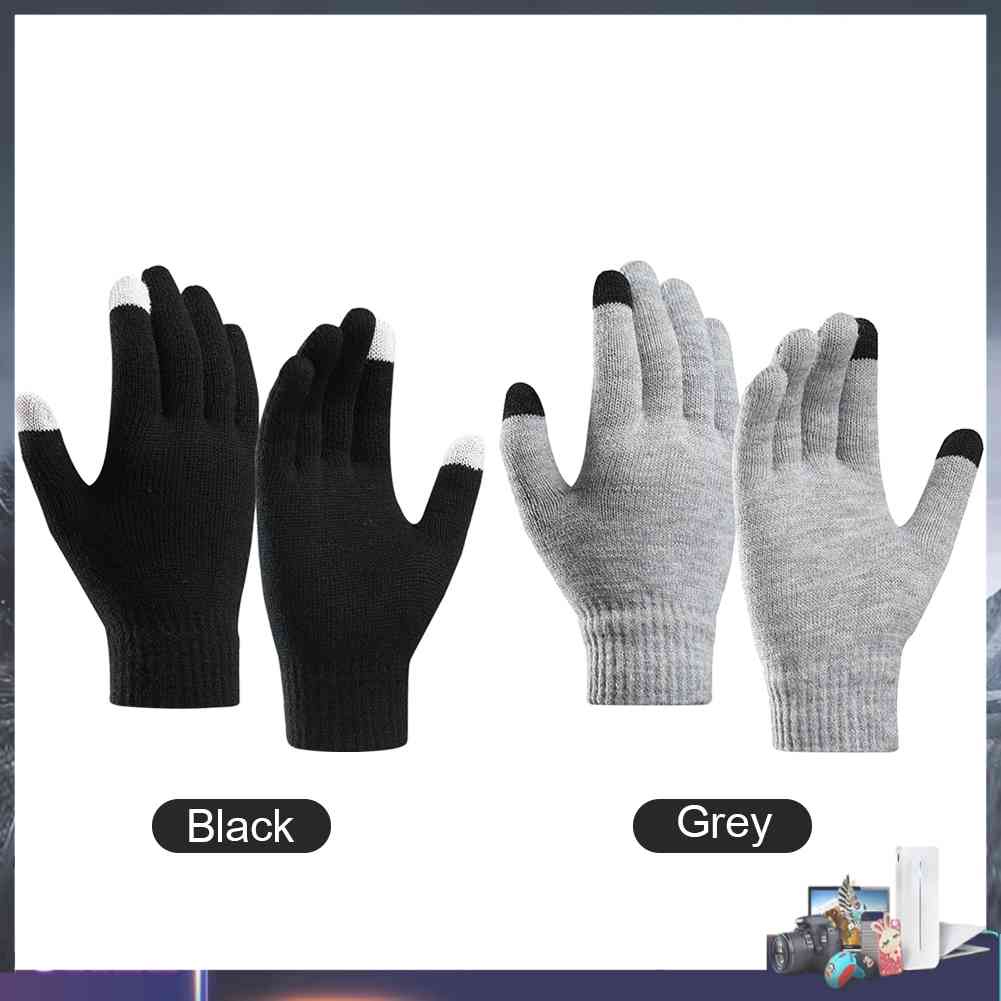 Toàn Bộ Găng Tay Len Hở Ngón Giữ Ấm Dùng Màn Hình Cảm Ứng