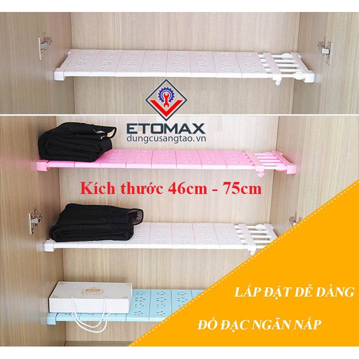 Kệ đa năng chia ngăn thông minh không cần khoan bắt vít 46-75cm