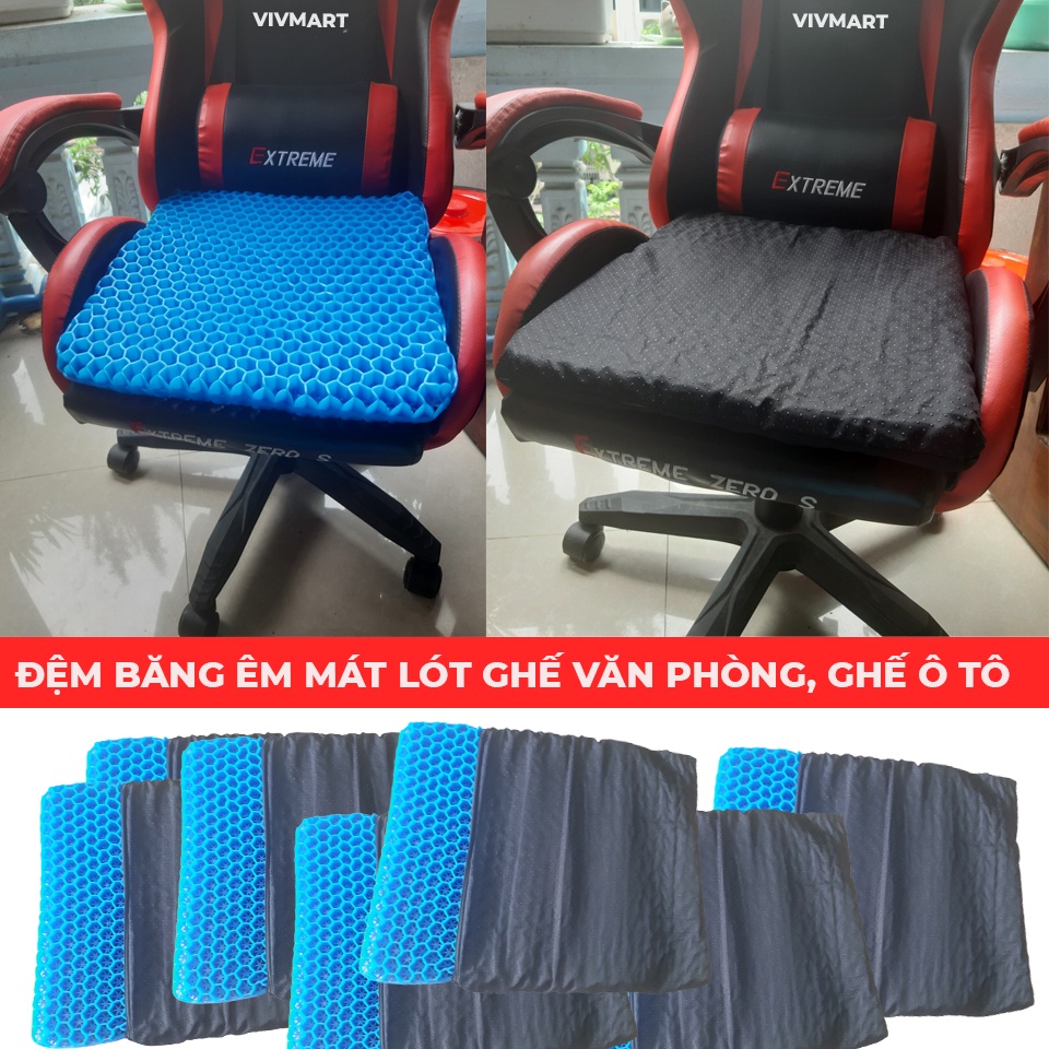 ✅ Đệm Băng Silicone Lót Ghế Văn Phòng, Lót Ghế Ô Tô - Thoáng Mát, Chống Nóng, Siêu Đàn Hồi, Siêu Êm